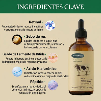 👑 Woodsleep™ Golden Micro-Peptide Serum  ✨ Suero Facial Avanzado con Micropéptidos Dorados para una Piel Más Firme, Radiante y de Apariencia Renovada
