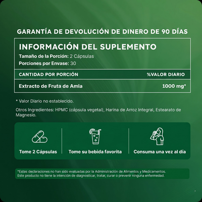 🌿 Cápsulas de Superfruta Amla  Refuerza tus defensas • Potente antioxidante • Bienestar integral  Mientras el spray cuida tu respiración, Amla fortalece tu organismo desde el interior con antioxidantes y vitamina C natural. Completa tu rutina hoy