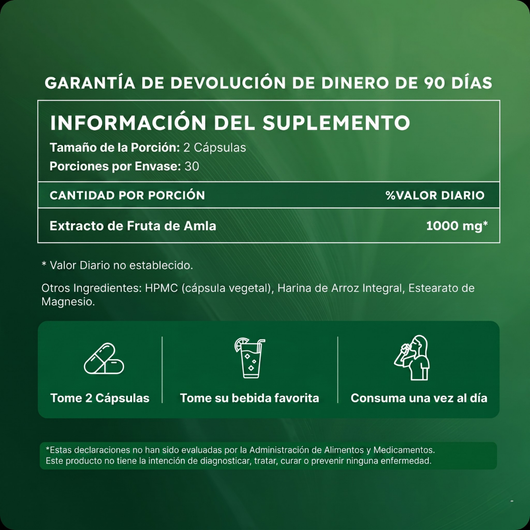 🌿 Cápsulas de Superfruta Amla  Refuerza tus defensas • Potente antioxidante • Bienestar integral  Mientras el spray cuida tu respiración, Amla fortalece tu organismo desde el interior con antioxidantes y vitamina C natural. Completa tu rutina hoy